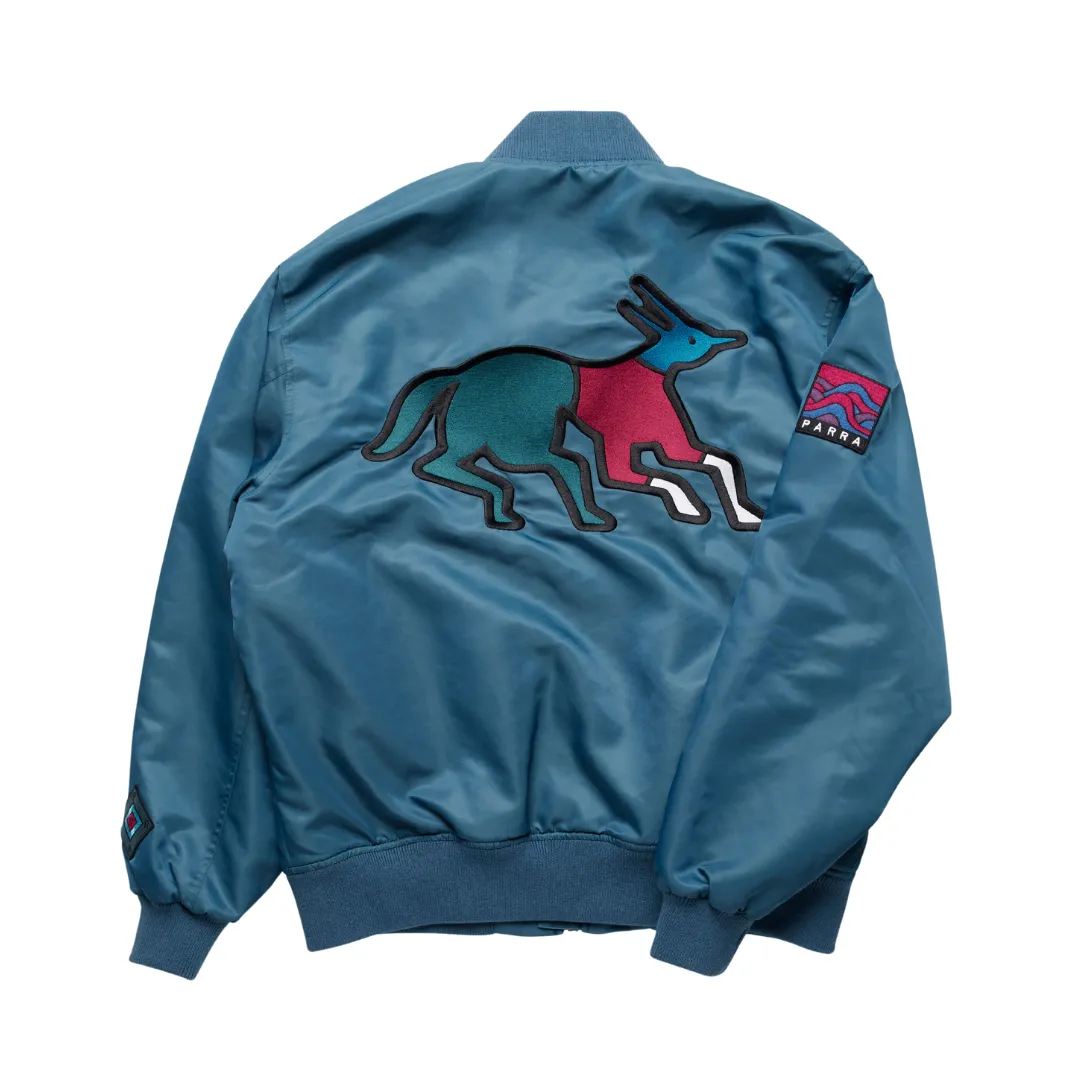 Parra Stacked Pets Varsity Jacket - Teal