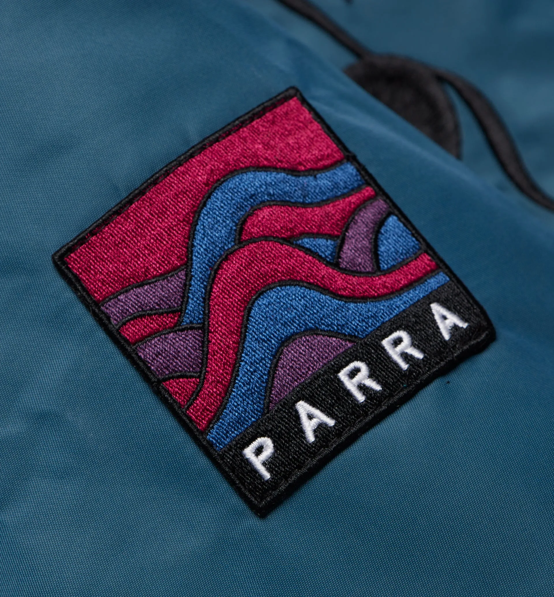 Parra Stacked Pets Varsity Jacket - Teal