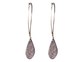 Pavé Rustic Gray Diamond Drop Earrings