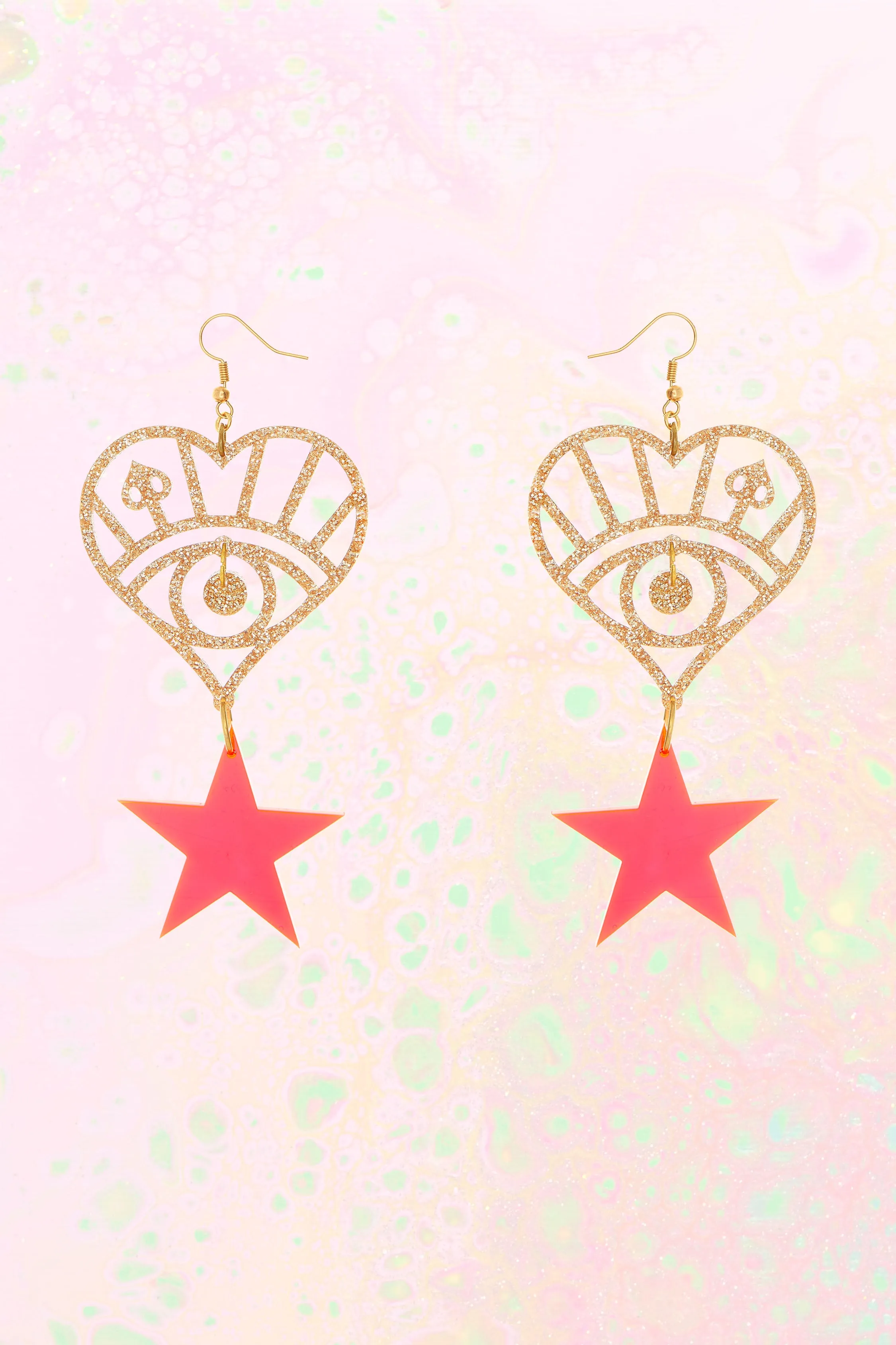 Pink Körpermitose Star Earrings