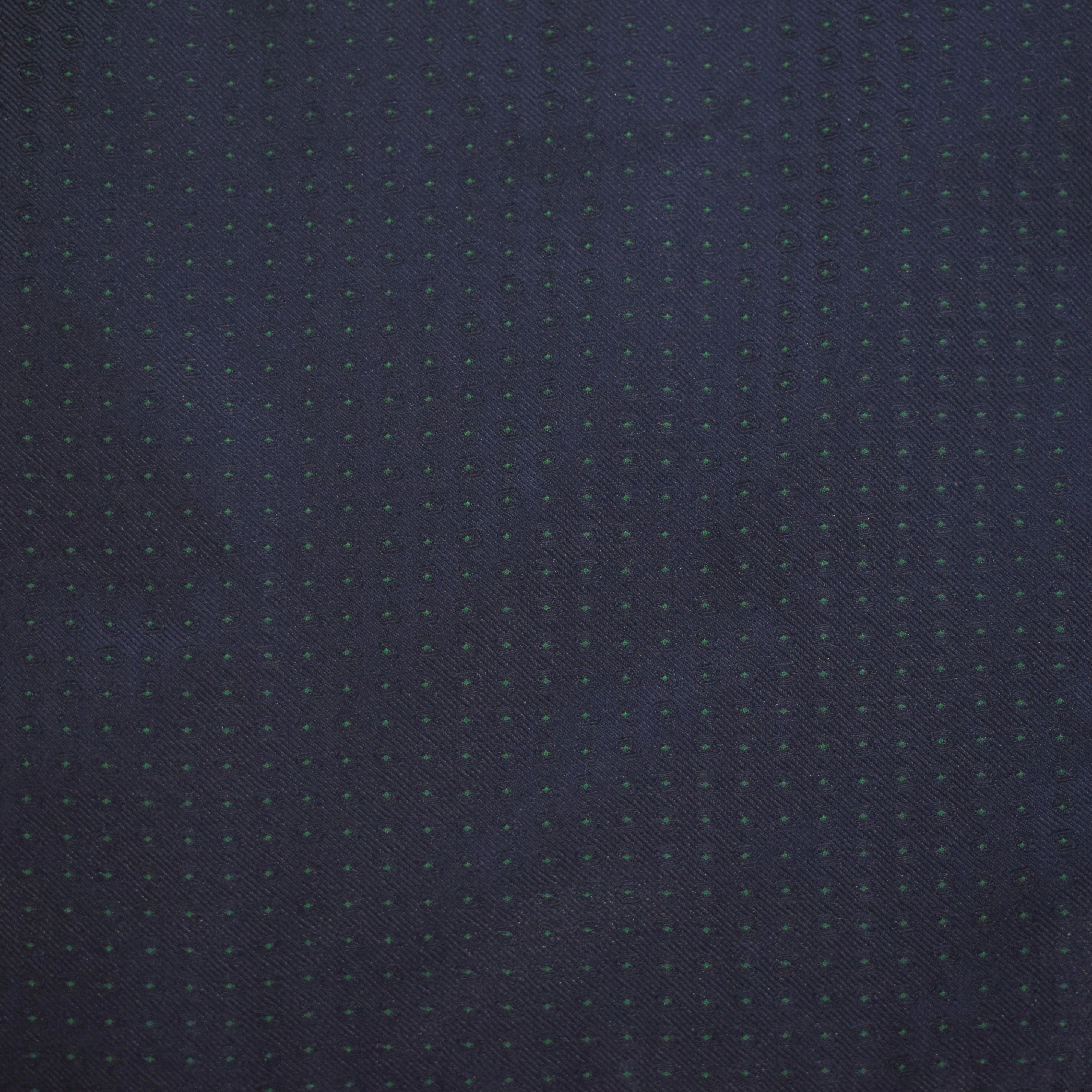 Pocket Square - Navy Green Micro Polkadot