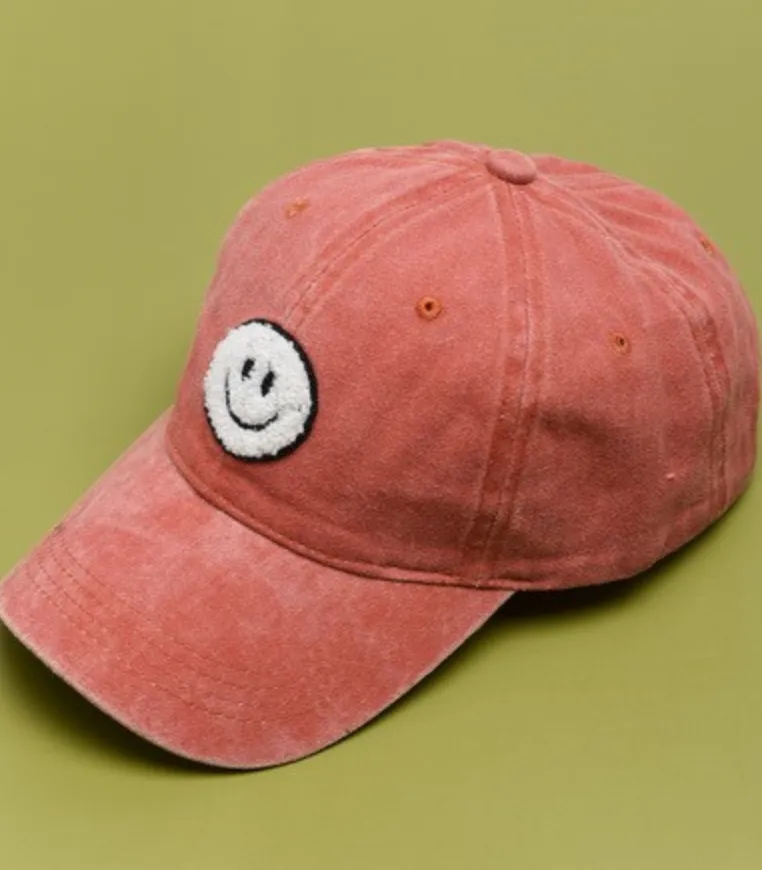 Puffy Happy Face Baseball Cap