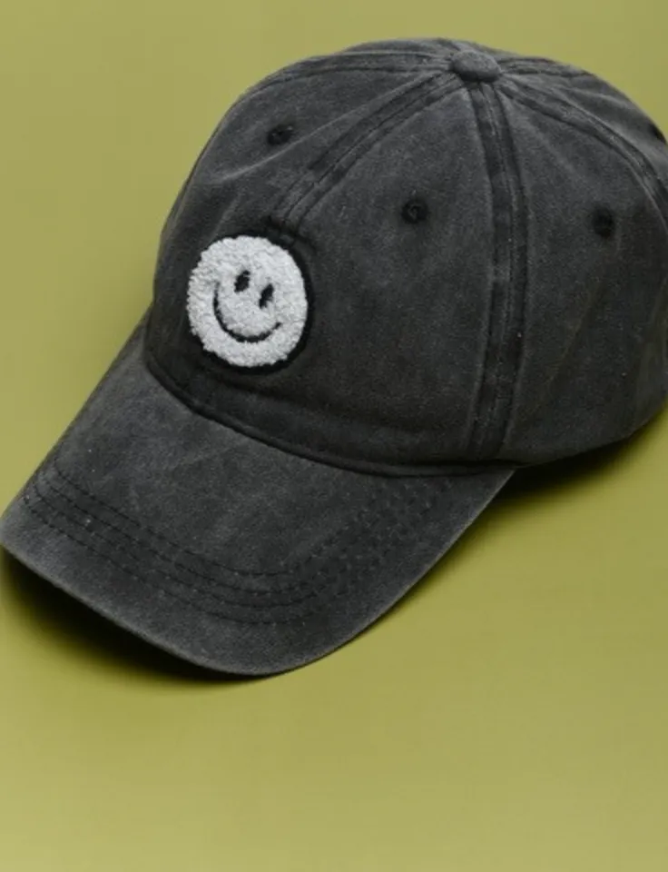 Puffy Happy Face Baseball Cap