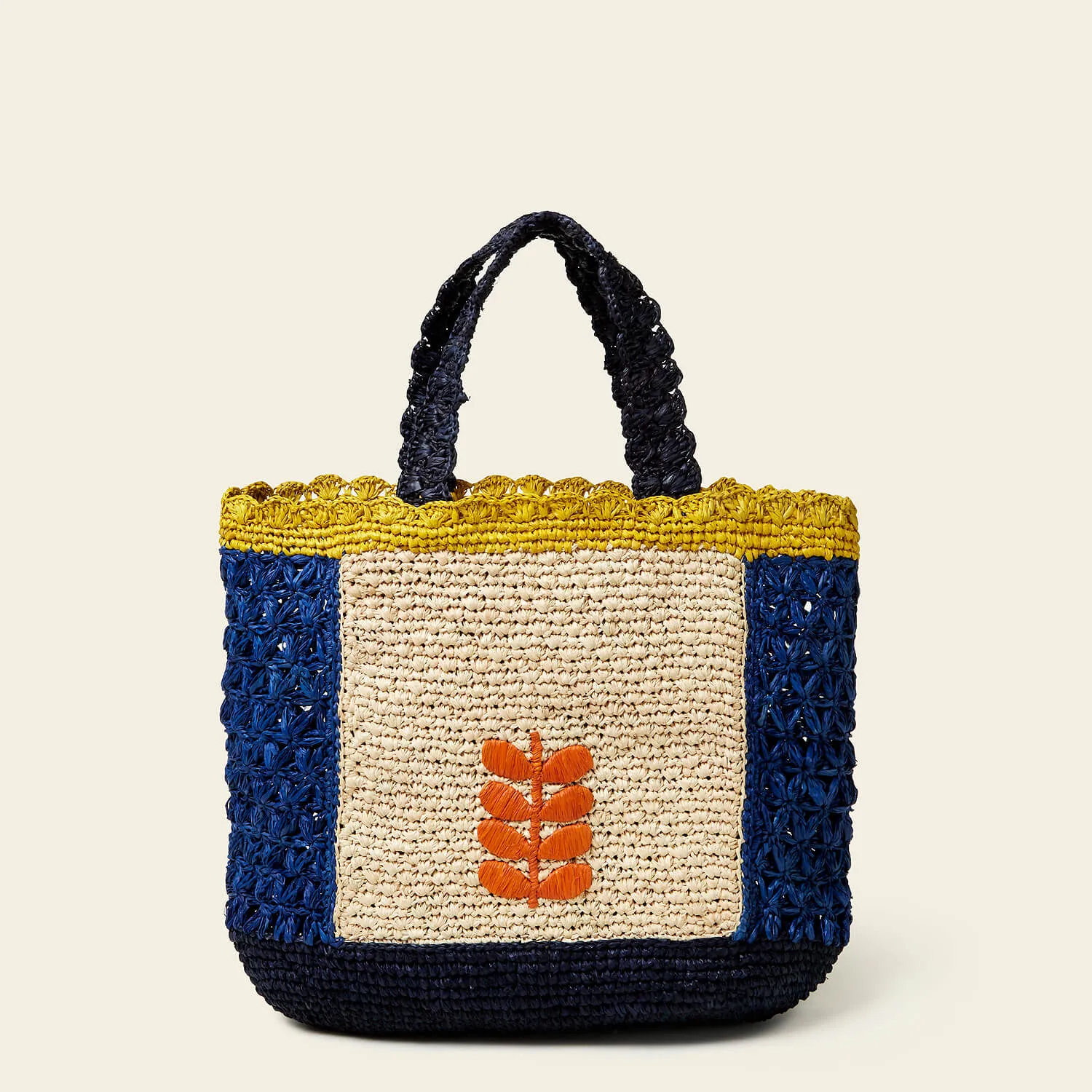 Raffia Basket Bag - Orange