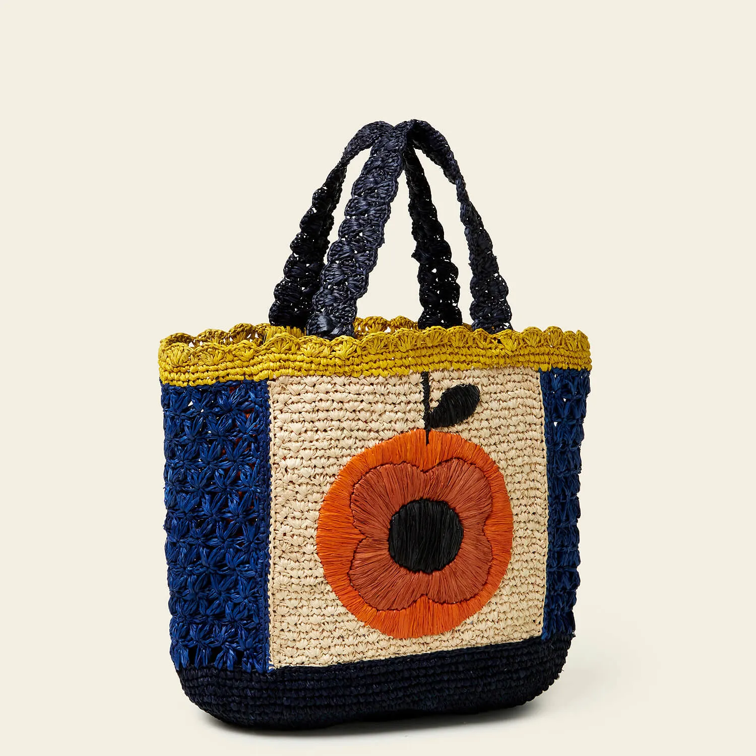 Raffia Basket Bag - Orange