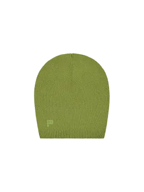 Recycled Cashmere Beanie—grass green