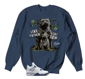 Retro 4 Midnight Navy Father Like Son Sweater