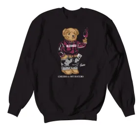 Retro 8 Burgundy Cheers Bear Sweater