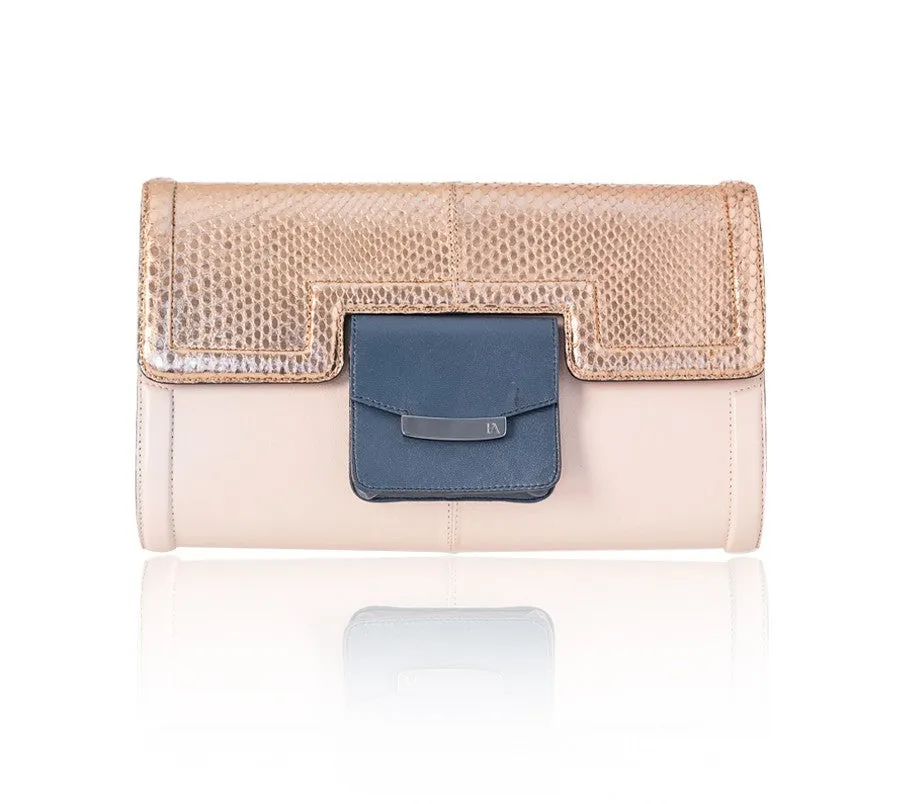 Rose Gold & Powder Pink Serena Clutch