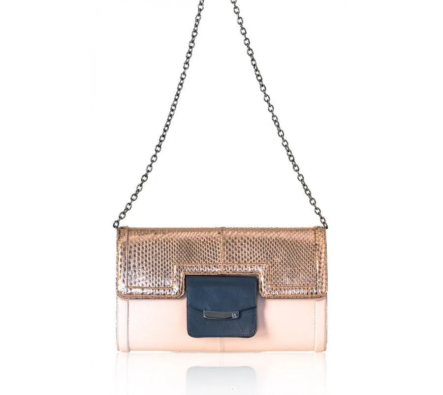 Rose Gold & Powder Pink Serena Clutch