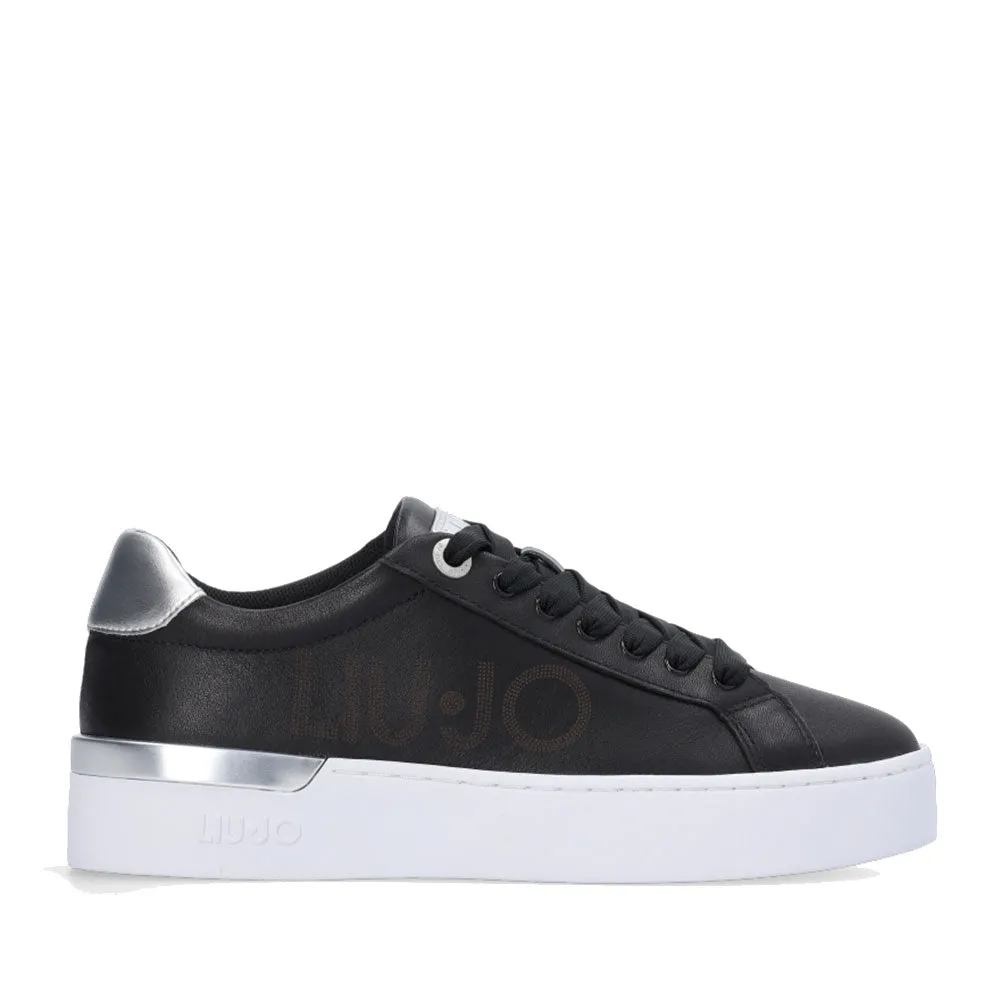 Scarpe Donna LIU JO Sneakers Silvia 65 in Pelle Nera con Logo