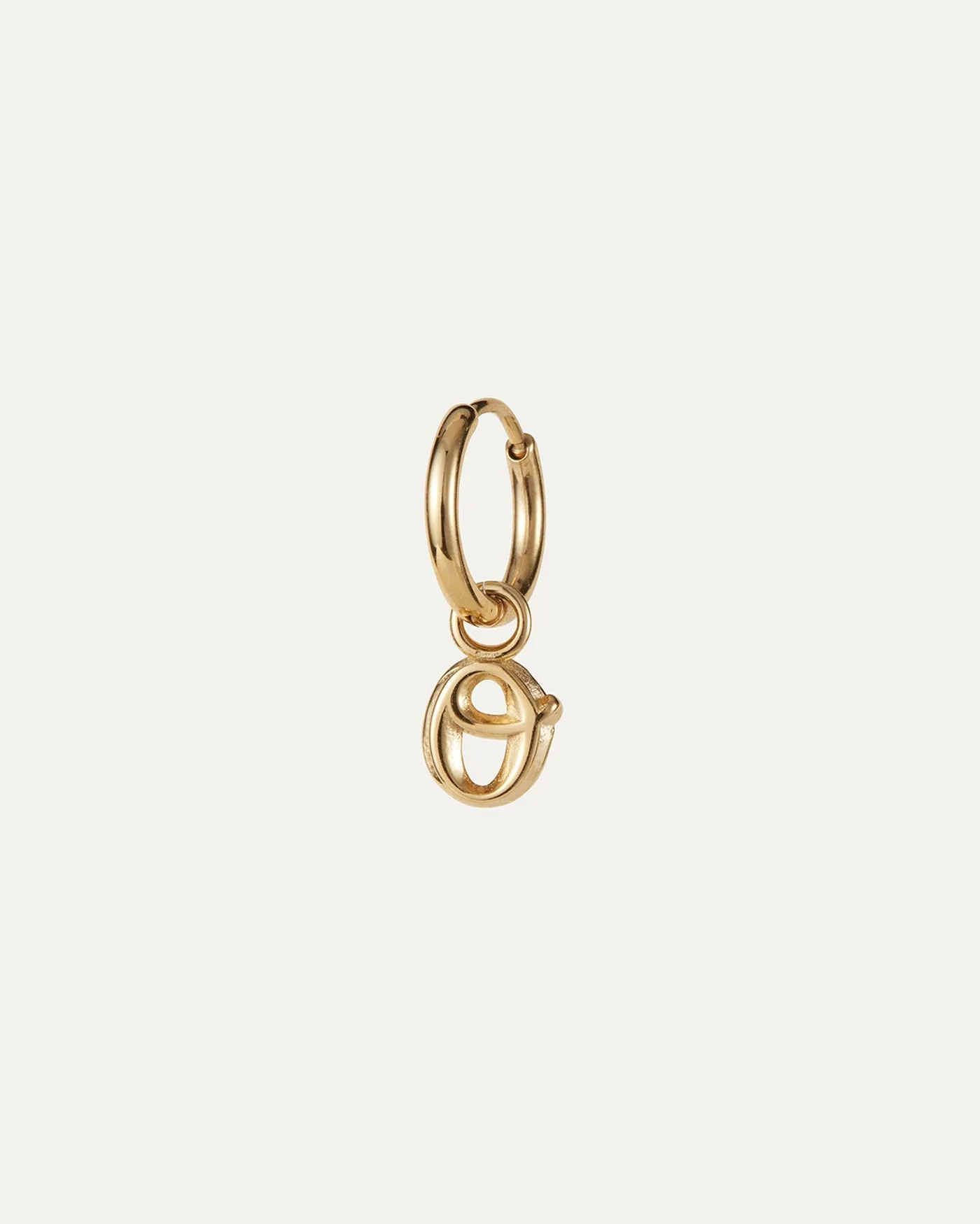 Single Monogram Huggie Earring - O