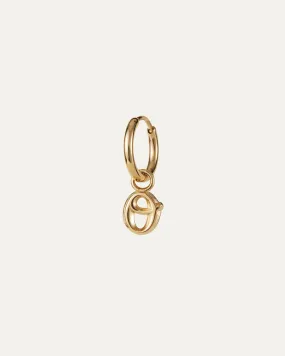 Single Monogram Huggie Earring - O