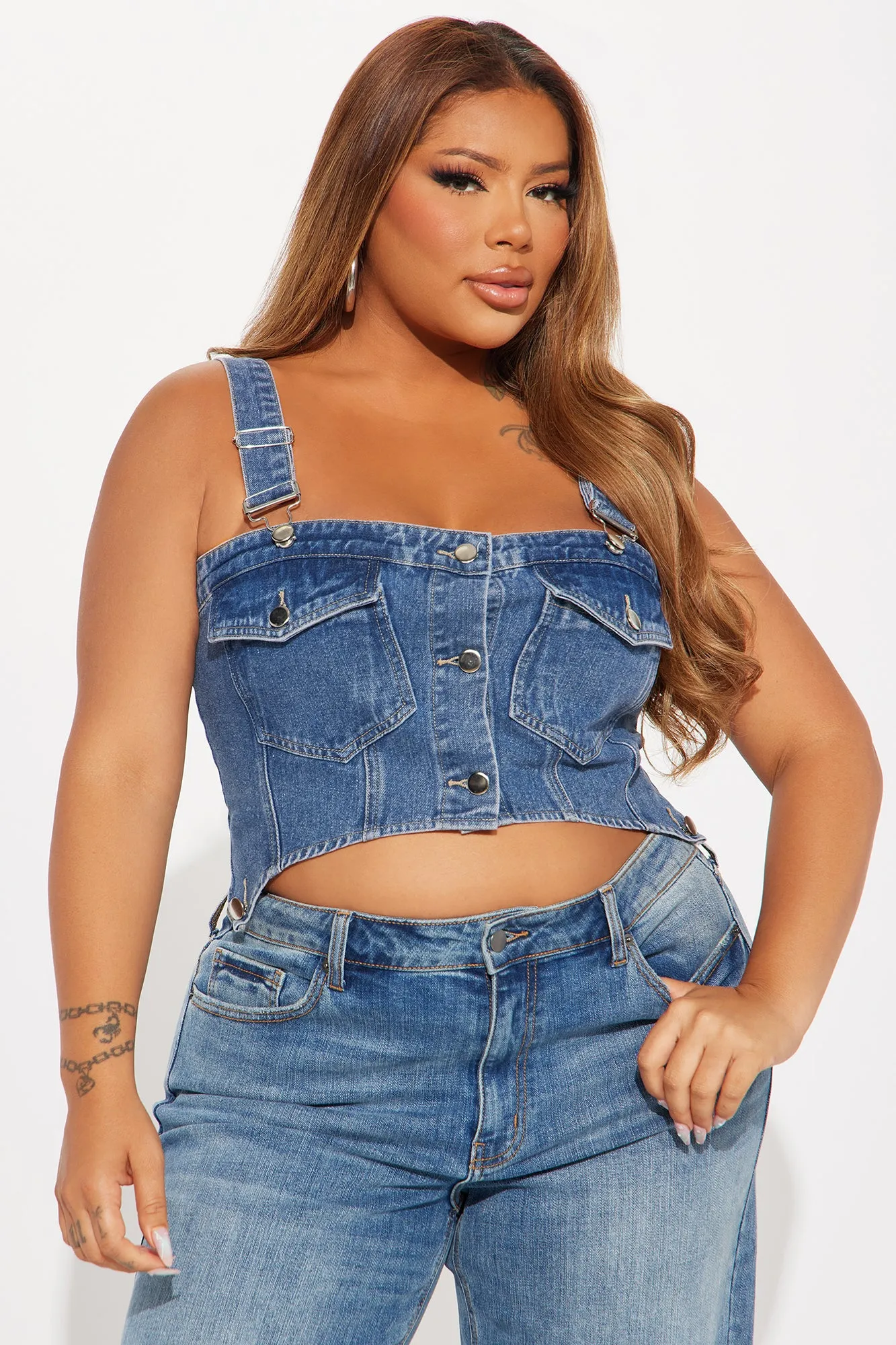 Small Town Denim Top - Medium Wash