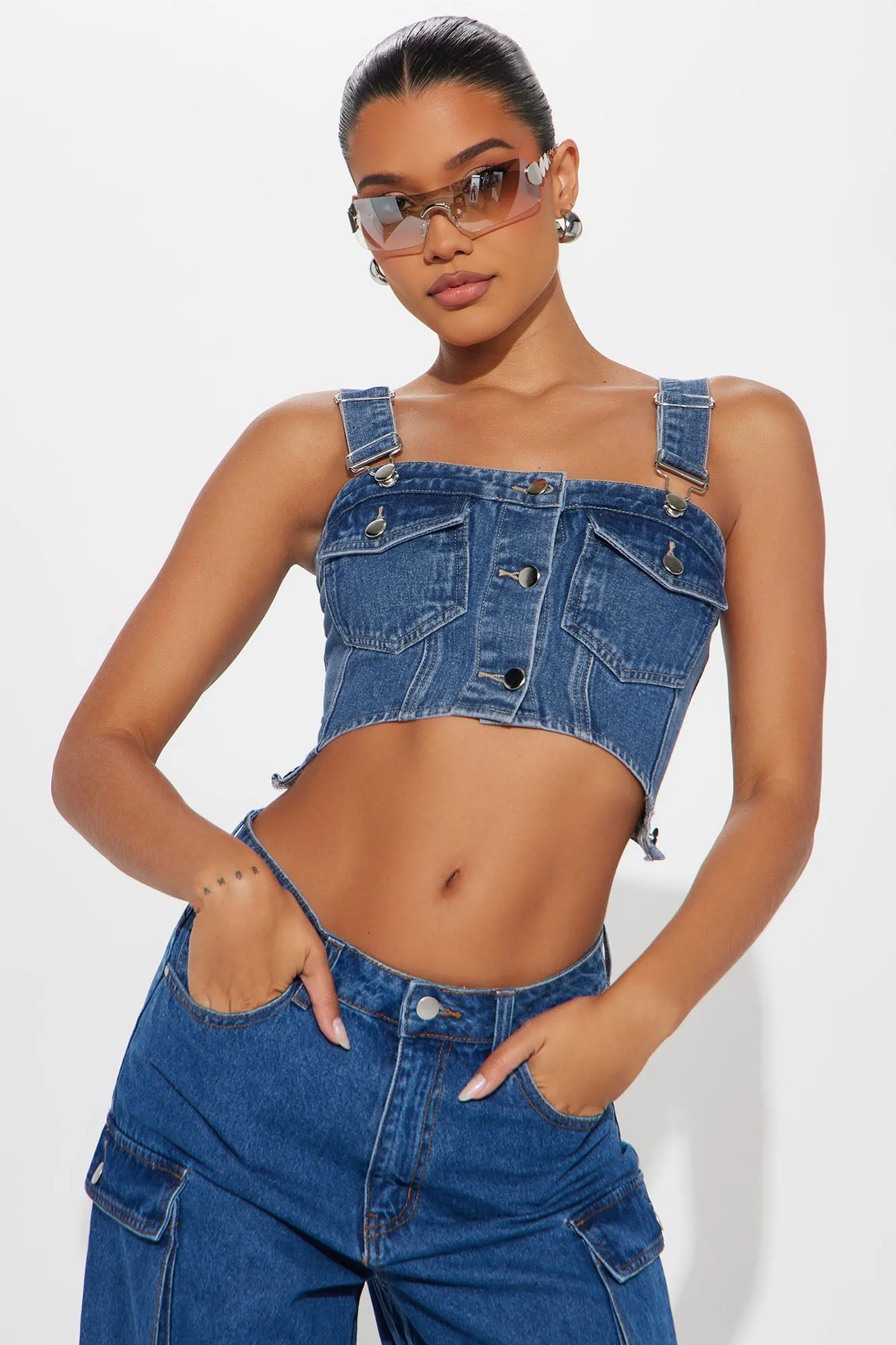 Small Town Denim Top - Medium Wash