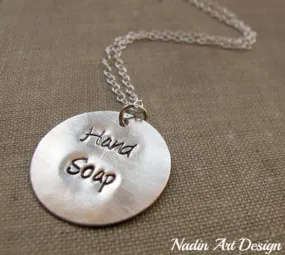 Sterling Silver Engraved Disc Necklace