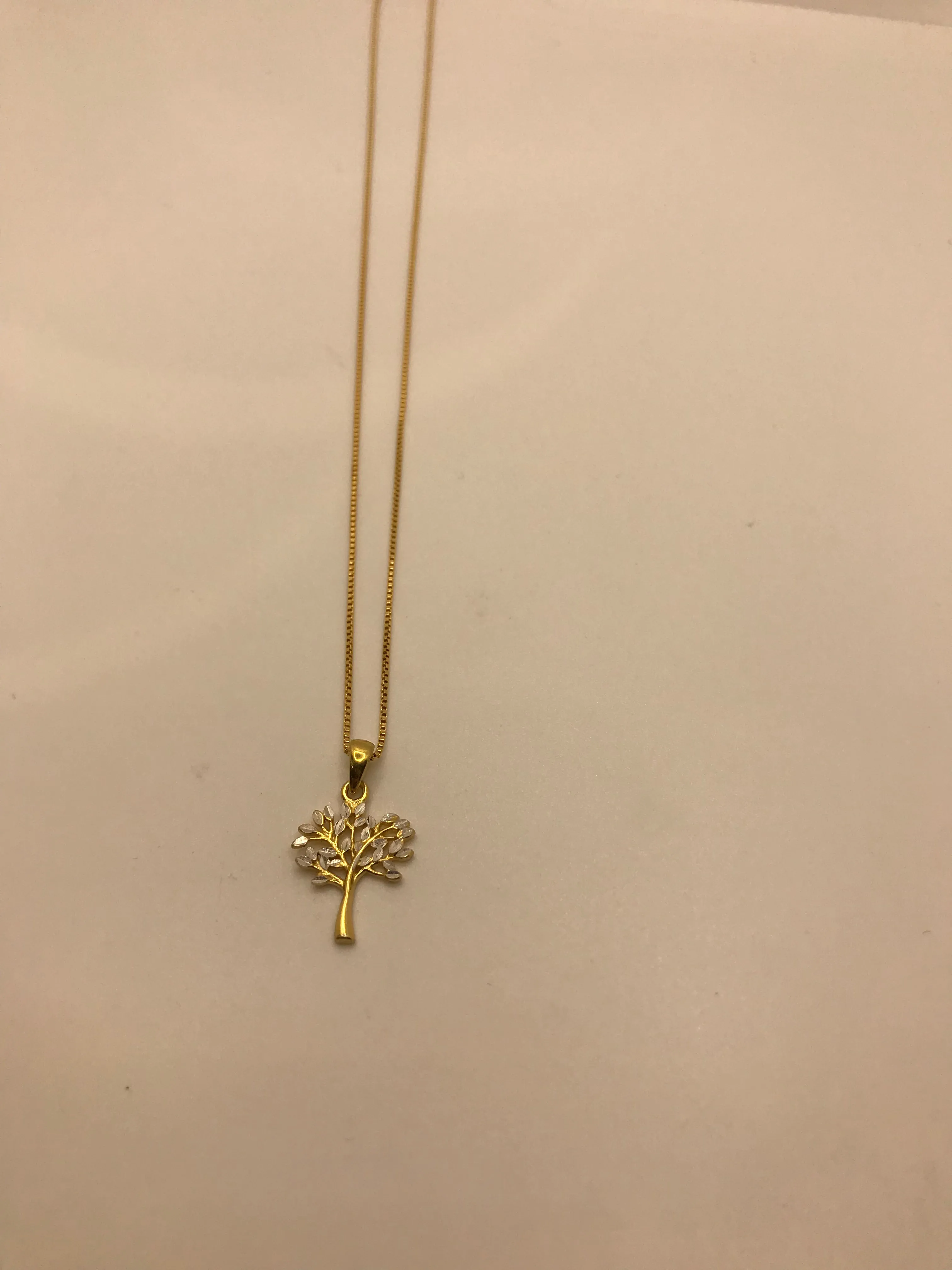 Sterling silver gold filled tree of life necklace