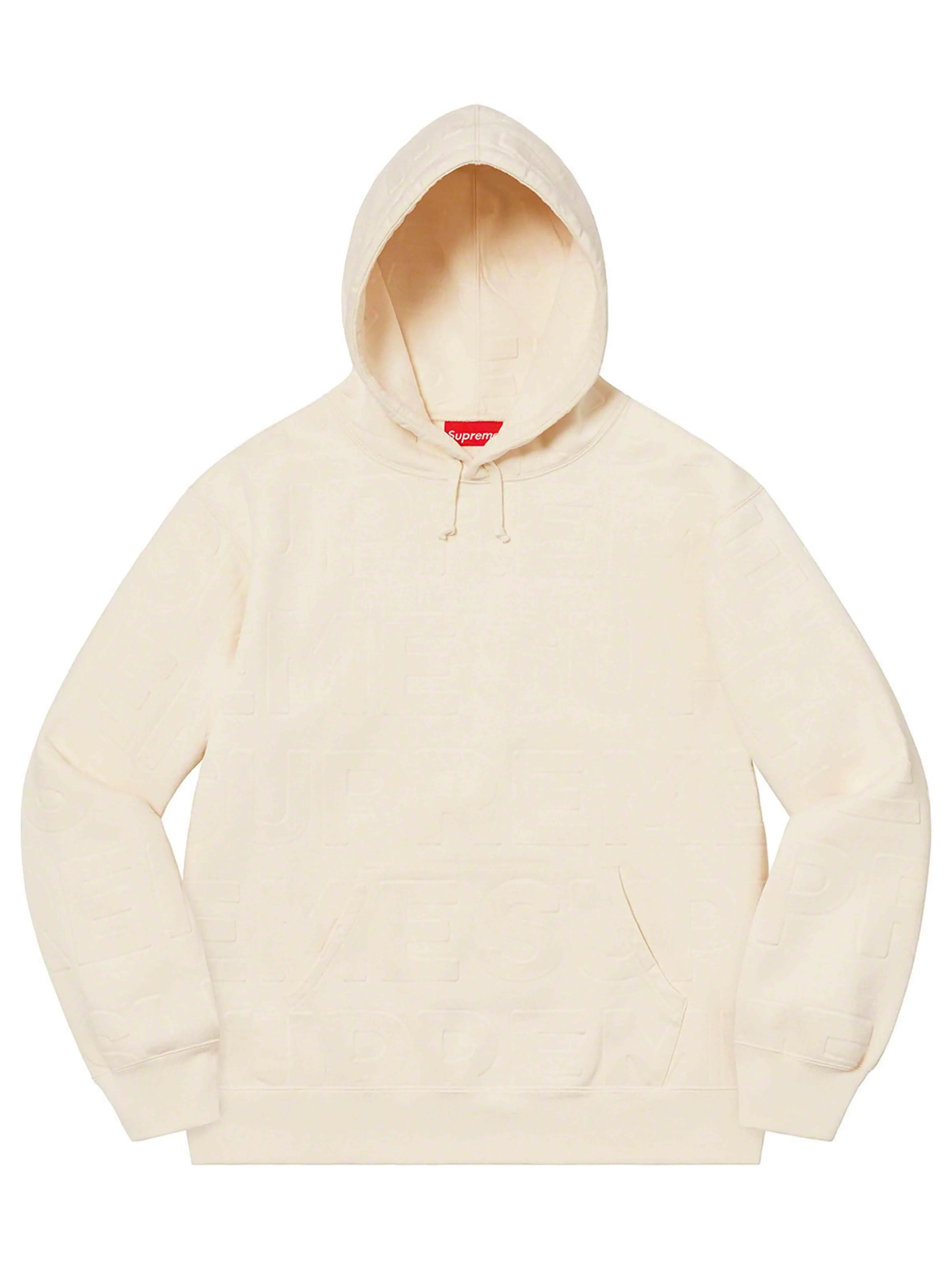 SUPREME EMBOSSED LOGOS HOODIE NATURAL [SS21]