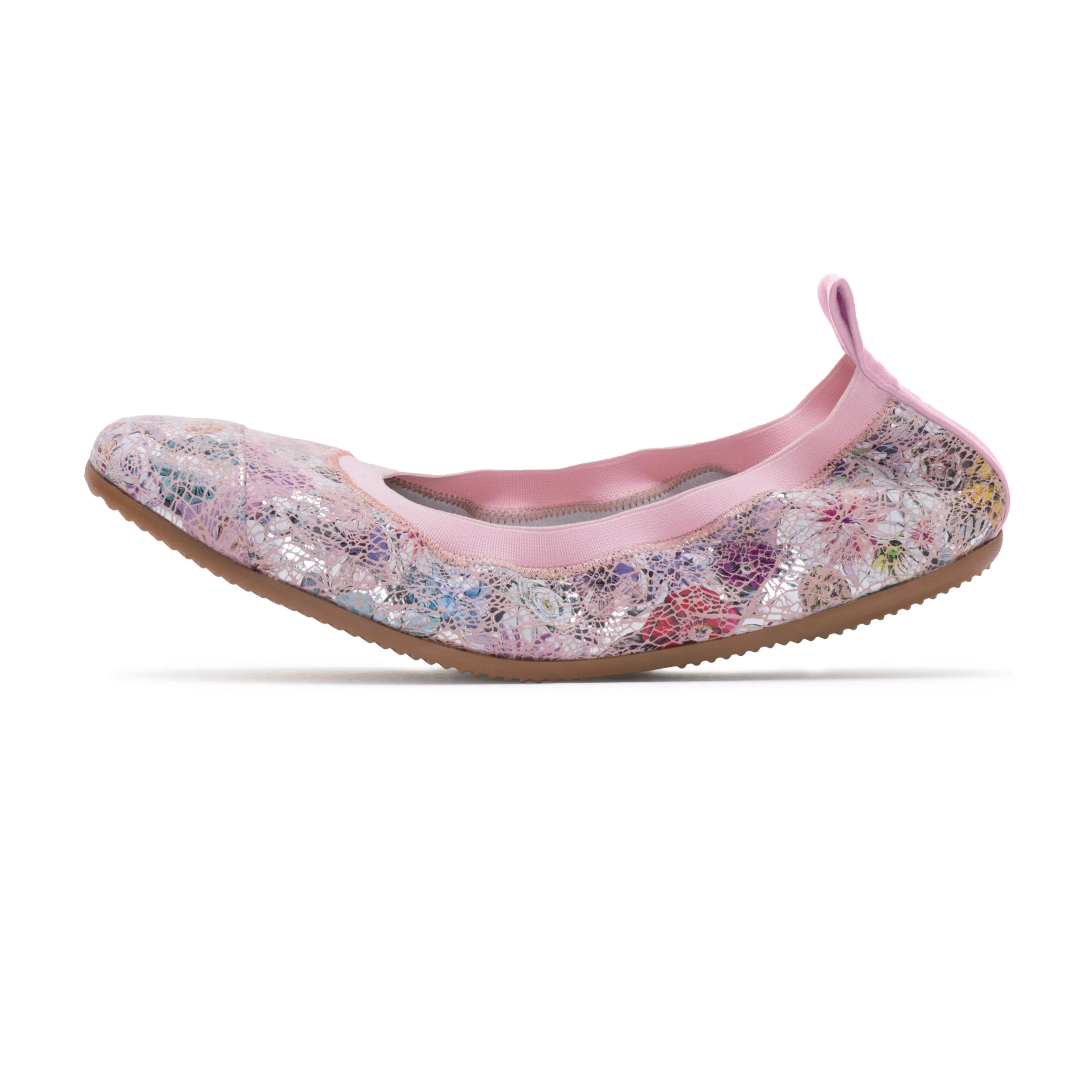 Tiffania - Pink Floral Sparkle Ballet Flat