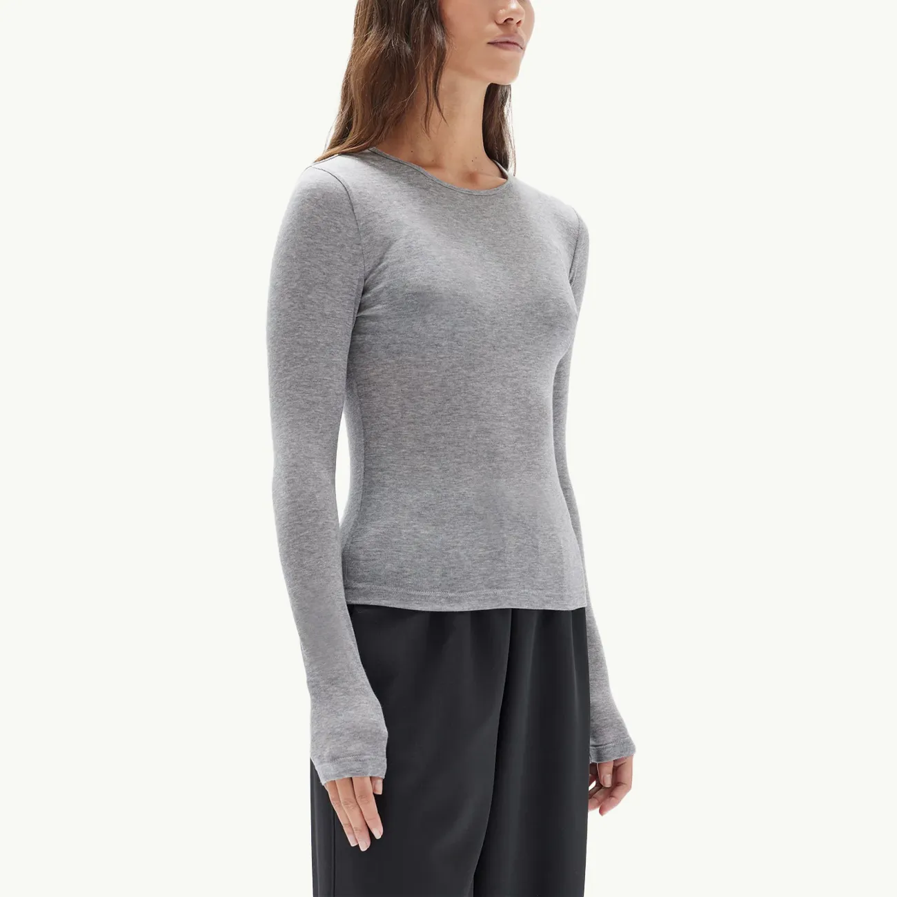 Violet Long Sleeve Tee - Grey Marle