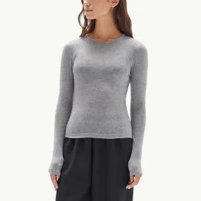 Violet Long Sleeve Tee - Grey Marle