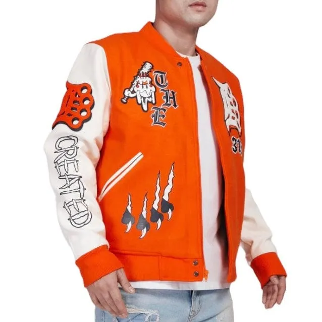 Wedding Cake Detroit Varsity Jacket (Orange/White) WC6970581-OWH