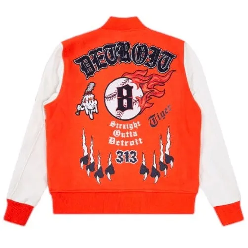 Wedding Cake Detroit Varsity Jacket (Orange/White) WC6970581-OWH