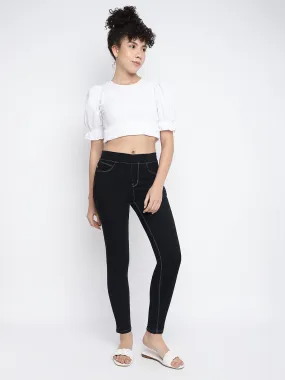 Women Black Denim Jeggings