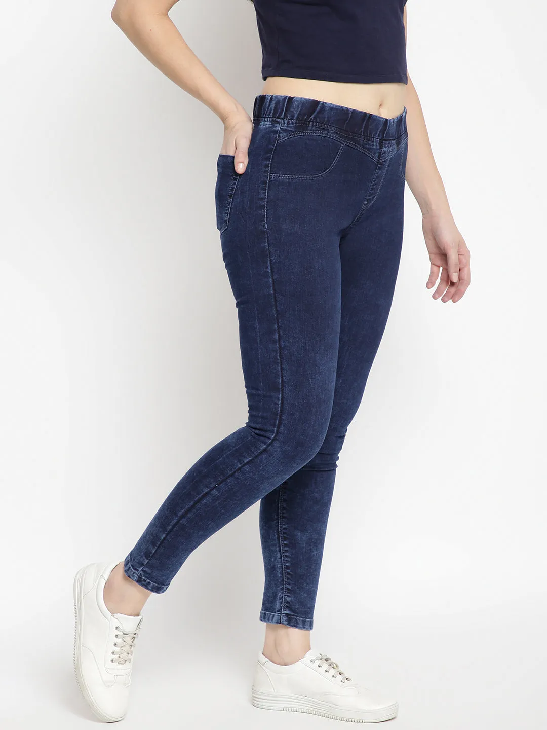 Women Dark Blue Denim Jegging