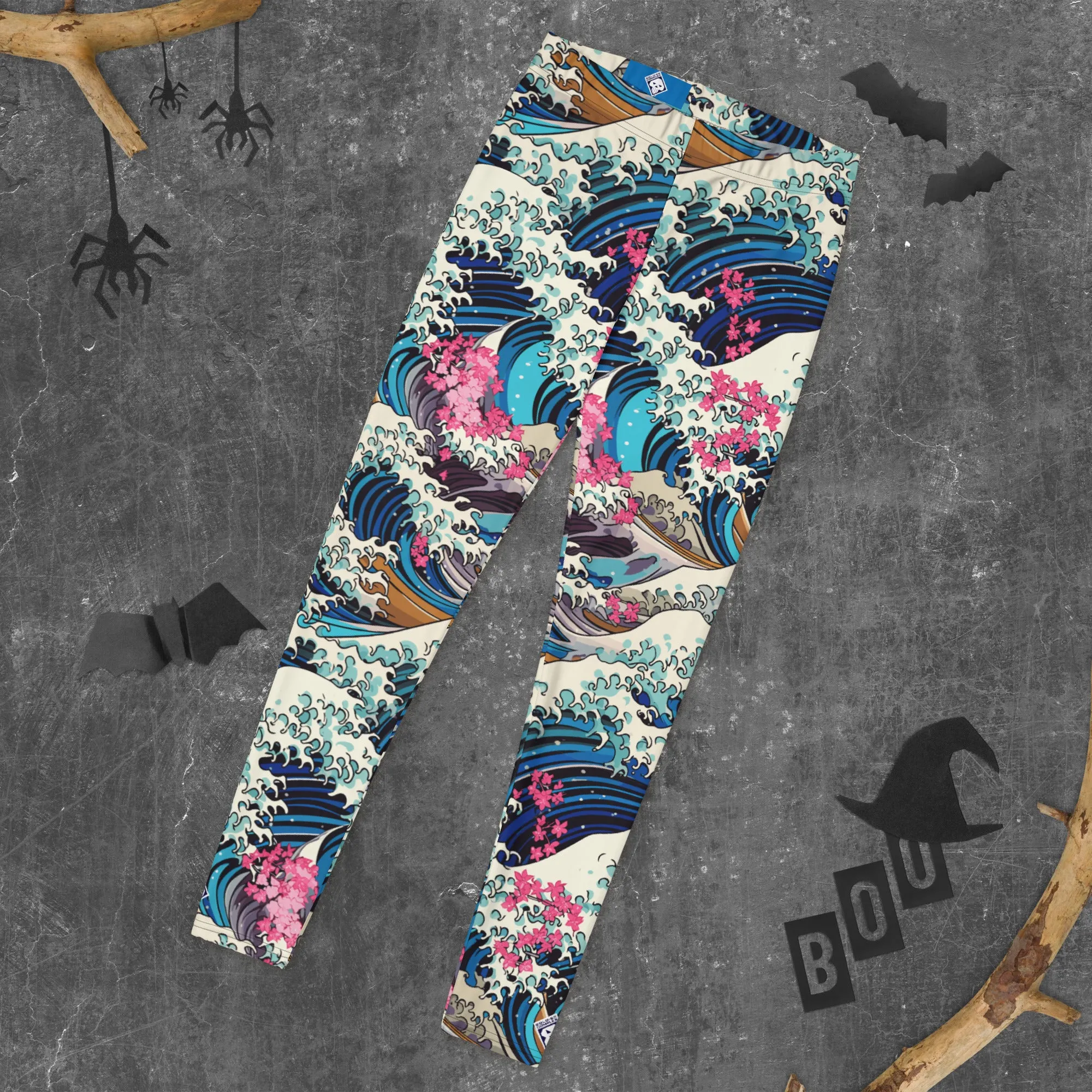 Women's Yoga Pants Workout Leggings - The Great Wave Off Kanagawa 001