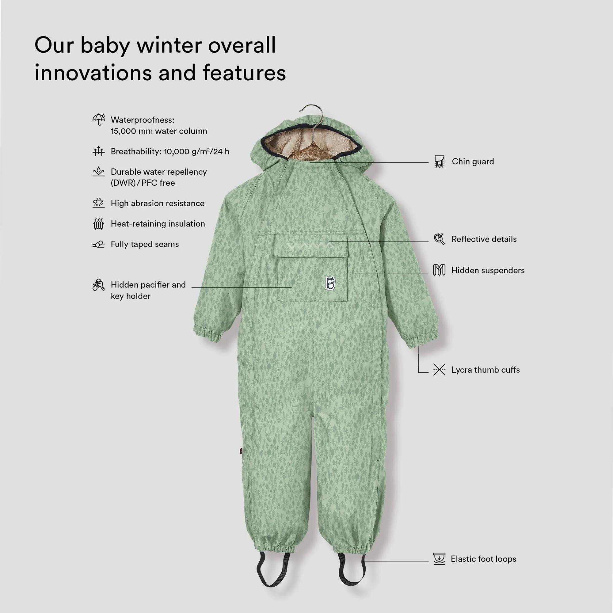 Zack baby winter overall "Forest"