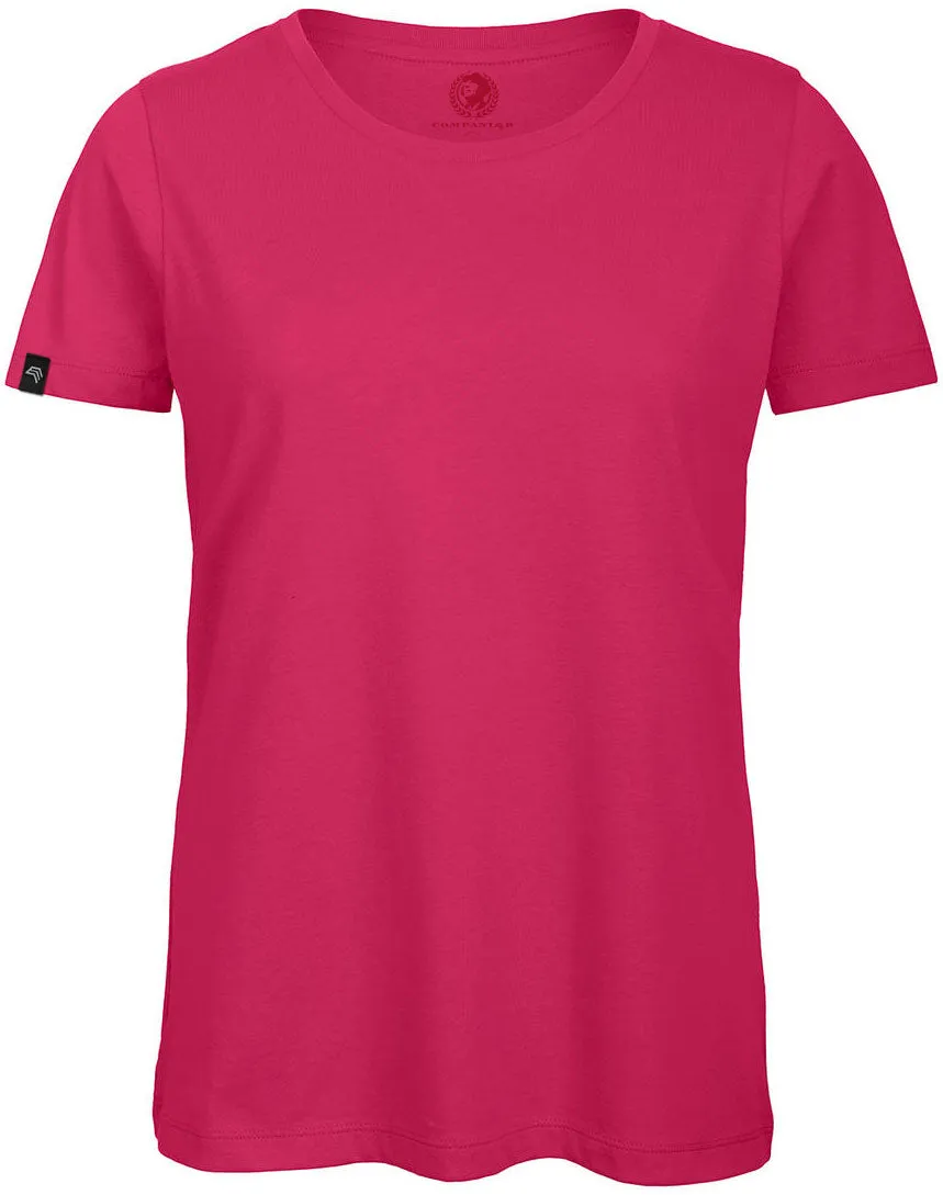 ― % ― BAC TW043/ ― Women's Bio-Baumwolle Medium-Fit T-Shirt - Fuchsia Pink [S / M]